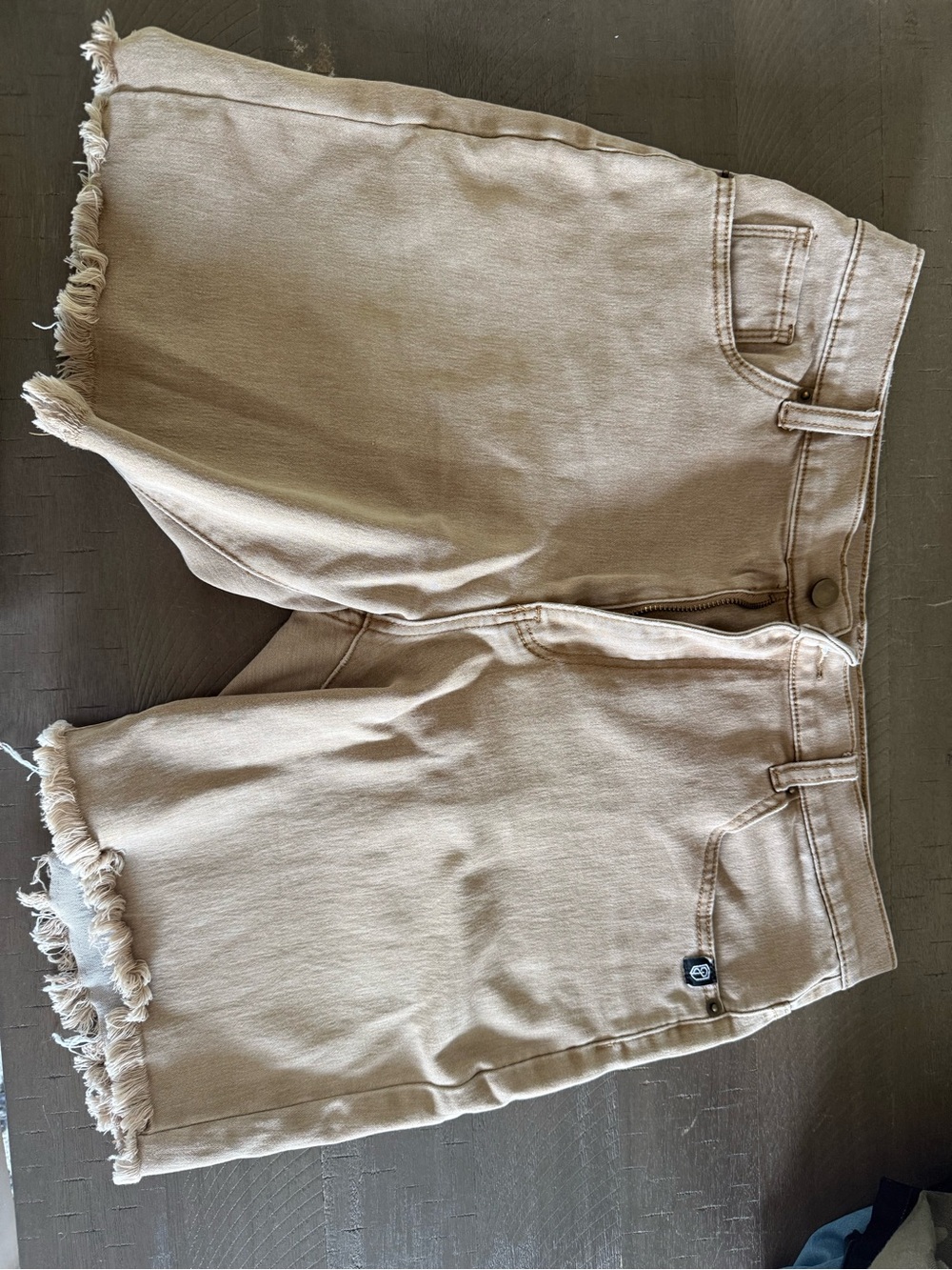 Born Primitive Men's Frayed Hem Jean Shorts - Tan